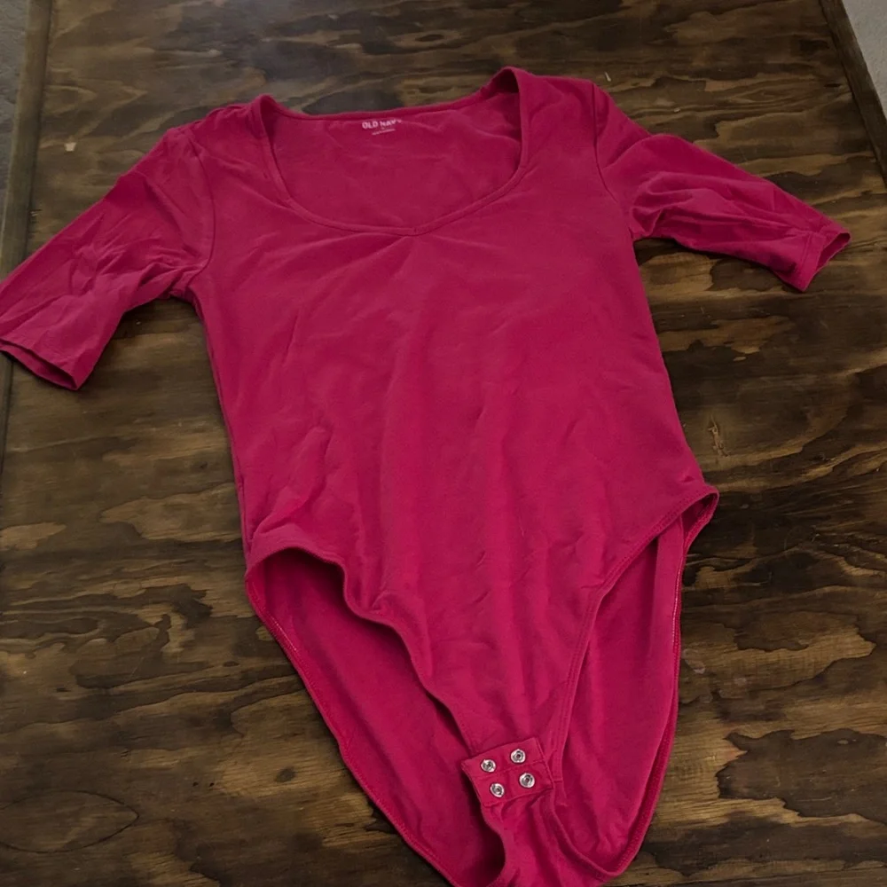 Old Navy Pink Bodysuit with Snap Closure - Picture 2 of 3